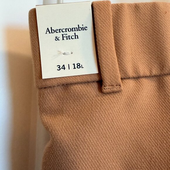 Abercrombie & Fitch Women’s Tan Pleated Trousers Size 18L - Picture 3 of 10